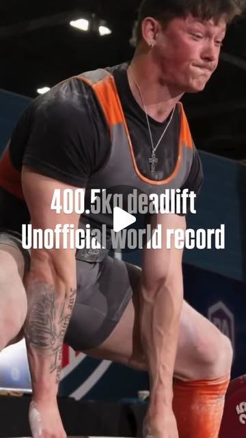 Hunter Olsen completing a 400.5 kilogram deadlift